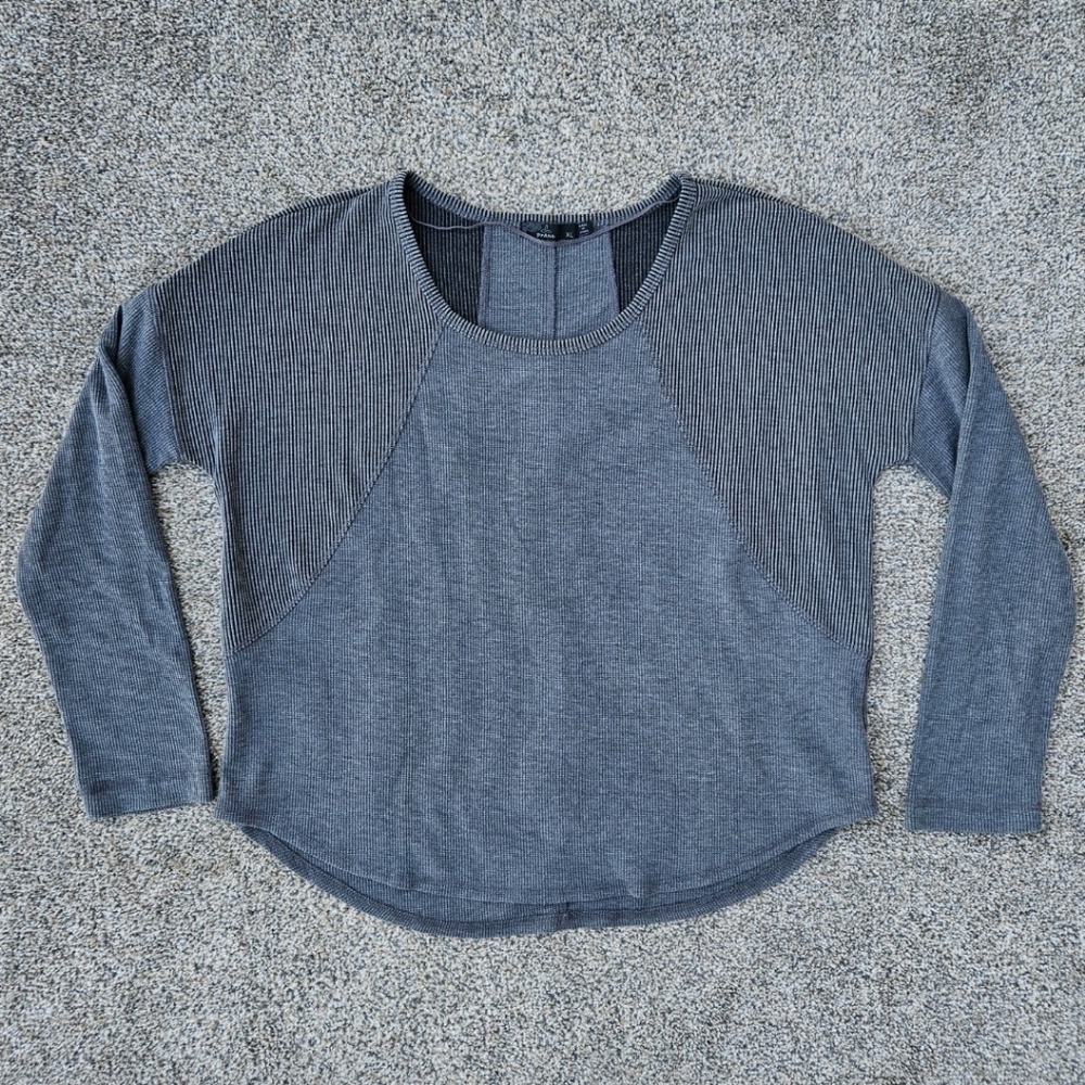 Prana Remi Waffle Knit Pullover Organic Cotton Long Sleeve Shirt Womens Size XL